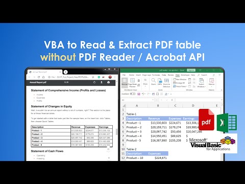 VBA to Read or Extract PDF Tables without Reader or Acrobat API - VBA PDF Automation-11