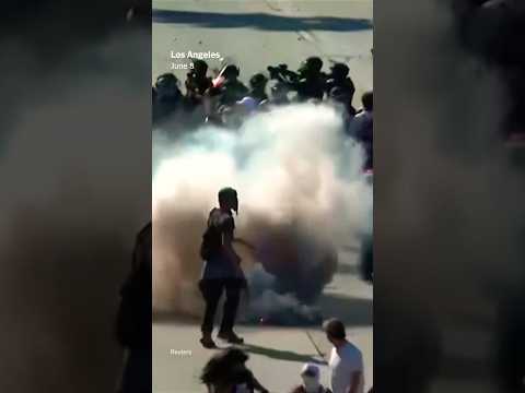 Officers Confront L.A. Protesters for Third Day in Conflict Over ICE Raids