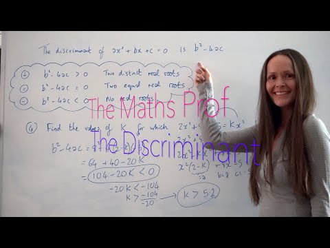 The Maths Prof: The Discriminant (b²-4ac)