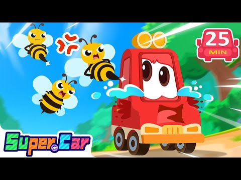 憤怒的蜜蜂 🐝🔥｜蜜蜂群暴動！城市陷入大混亂！｜情緒管理 😊｜自然科普 🍃｜兒童動畫 🎥｜超級汽車