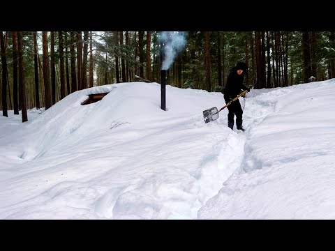I Live in a SNOWY Underground House in the Forest!