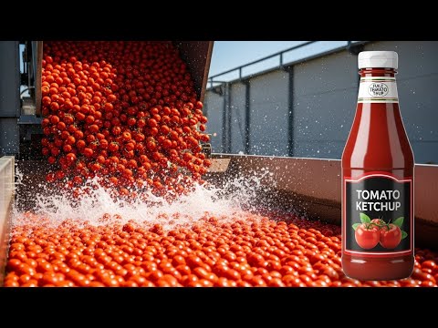 How Tomato Ketchup Is Made 🍅 Inside the Modern Tomato Harvesting & Processing Line