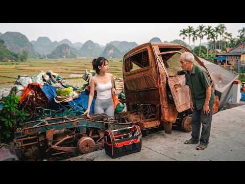This girl single-handedly repaired and restored the old man's abandoned pickup truck