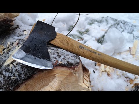 Ручная заточка топора в "линзу".