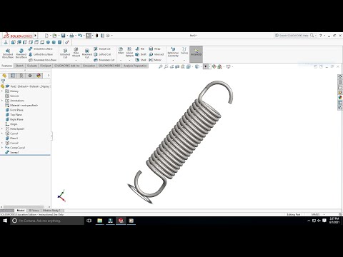 Modelling of tension spring using solidworks