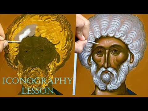 Painting an Icon Lesson  - Key moments - Αγιογραφία