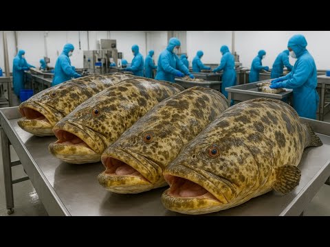 Amazing Giant Grouper Processing – Full Journey from Farm to Processing Factory