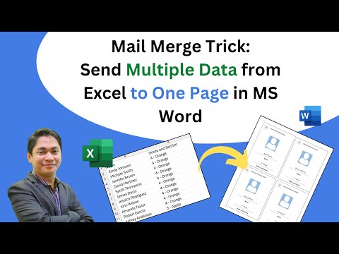 Mail Merge Send Multiple Data from Excel to One Page in Word (for IDs, Certificates, etc.)