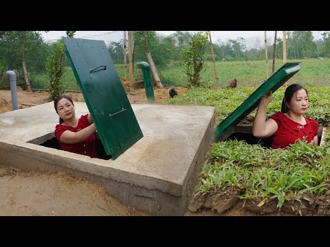 Girl Design and Build Secret Underground Tunnel Bunker in Her Backyard by Concrete / Start to Finish