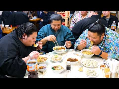 HUNGRY Sumo Wrestlers Ate Egg Fried Rice, Ramen, and Steamed Dumplings at a Local Chinese Restaurant