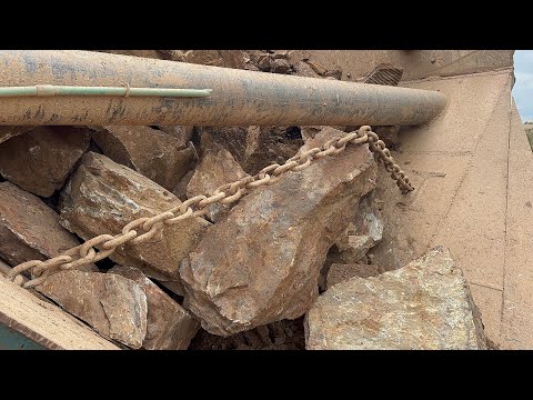 PLAYING with GIANT Rocks.ASMRRock Quarry CRUSHINGOperations Primary Jaw Crusher in action