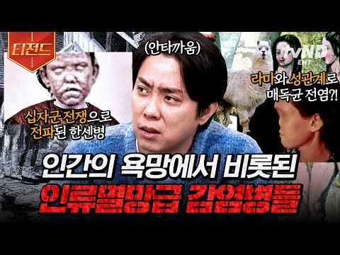 [#벌거벗은세계사] 인간의 욕망이 낳은 감염병인데 '신이 내린 형벌'이라 여긴 이유는?!😡 지금까지도 고통받는 지독한 감염병들의 첫 시작부터 그 역사 | #티전드