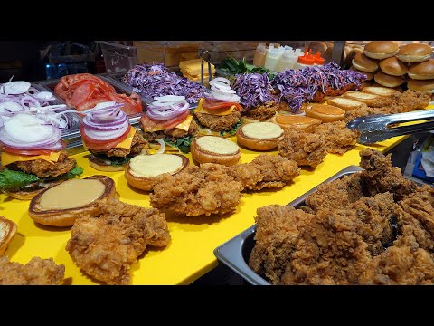 spicy chicken burger - korean street food