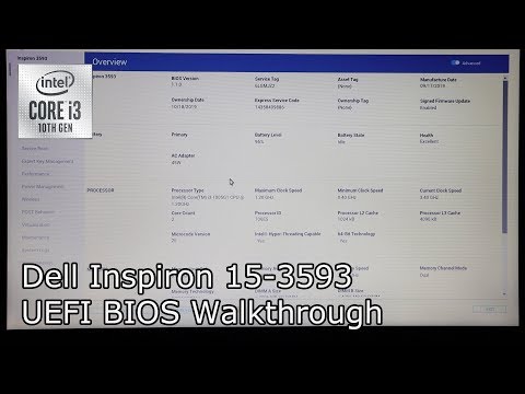 Dell Inspiron 15 3593 UEFI BIOS Setting Walkthrough