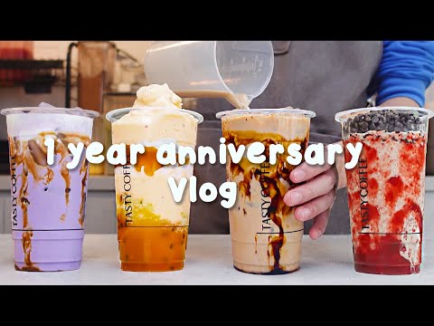 ❄️유튜브 채널 개설 1주년 기념 브이로그☕지치고 힘들 땐 음료 asmr로 힐링해요/카페 브이로그/음료제조/Cafe Vlog/Tasty Coffee#360