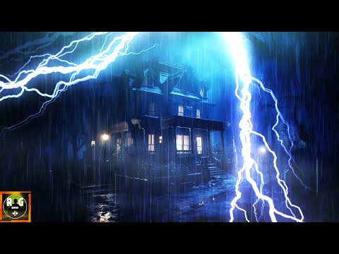 Goodbye sleepless nights! Thunderstorm Sounds with Heavy Rain Shower, Strong Thunder and Lightning