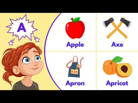 ABC Flashcards for Toddlers | ABC Learning for Preschoolers with Alphabet Words from A to Z