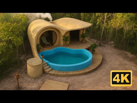 199 Days Building a $1M Villa with Underground Pool | Primitive Building