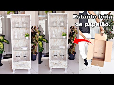 DIY HOW TO MAKE A DECORATIVE SHELF MADE FROM CARDBOARD BOXES | MAKE A SHELF YOURSELF