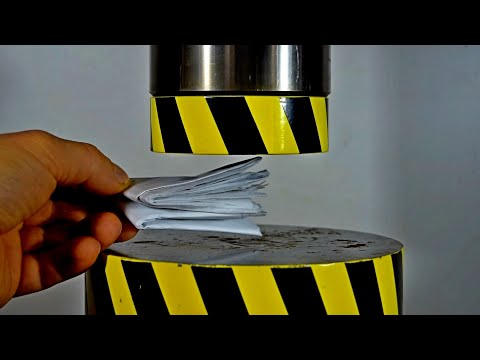 IS IT POSSIBLE TO FOLD PAPER IN HALF MORE THAN SEVEN TIMES, USING A HYDRAULIC PRESS