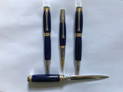 Turning a Full Majestic Set - Rollerball, Fountain, Ballpoint and Letter Opener - Lapis Lazuli