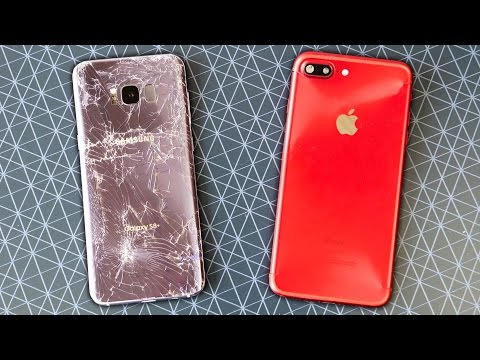 Samsung Galaxy S8 Plus vs iPhone 7 Plus Drop Test!