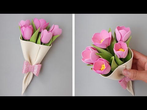 Hermoso Ramo de Tulipanes en foamy - CADUBANA