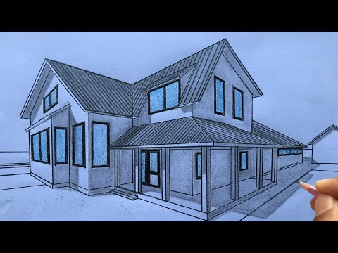 How to Draw a House using Two-Point Perspective: Step by Steps