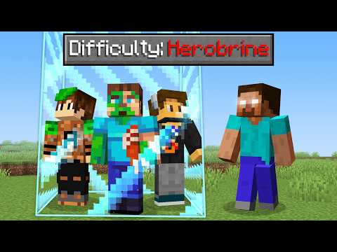 Trapping My Friends with HEROBRINE in 1x1 Minecraft Barrier