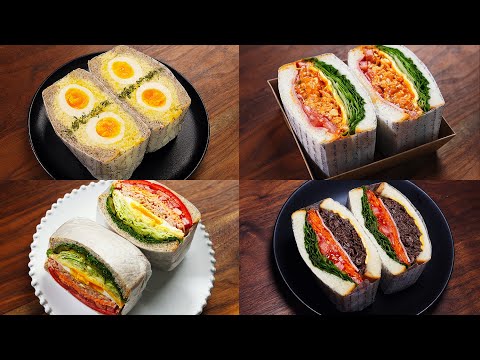 4 Easy Sandwich Recipes for Lunch(4K)