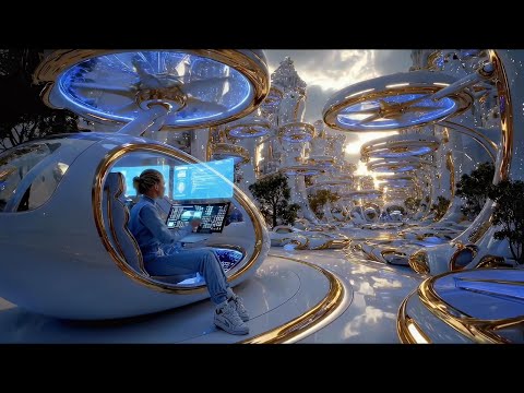 Future City 4K Sci-Fi | Golden Modern AI Smart City Vision – AIDoALL