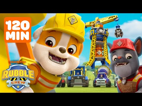 Rubble's Construction Truck Rescues & Action in Builder Cove! w/ Charger | 2 Hours | Rubble & Crew