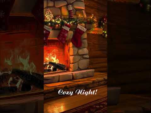 Instrumental Christmas Music With Crackling Fireplace 🔥 Peaceful Winter Ambience for Sleep & Study