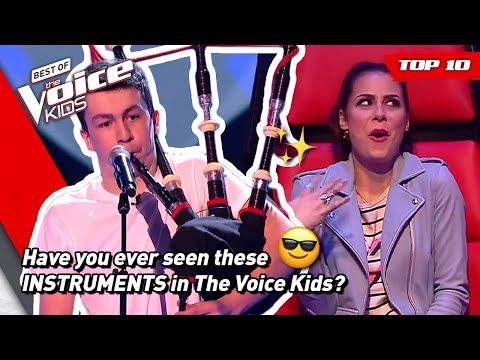 UNIQUE & SURPRISING instruments in The Voice Kids | TOP 10