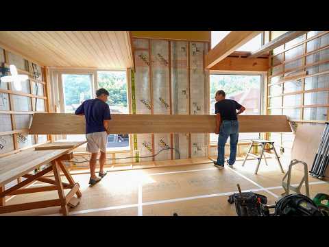 【過去最長】ベンチとテレビ台！？5.5mの一枚板で大工が一から作り付ける【新築Season7 - Part7】