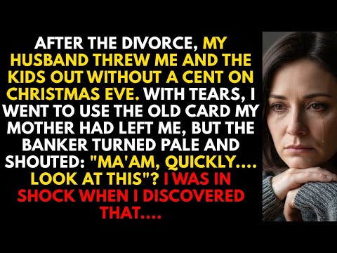 After Divorce, My Husband Threw Me and the Kids Out—Mom’s Old Card Made the Banker Turn Pale Fast!!!