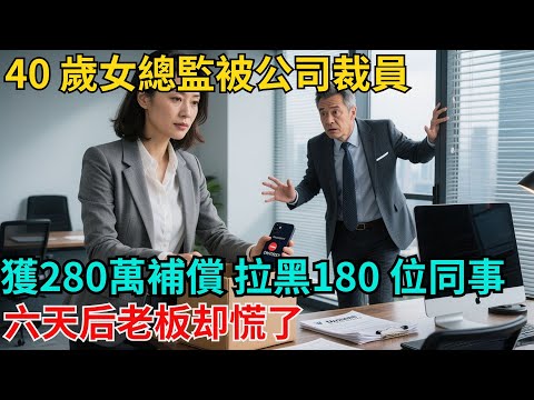 40 歲女總監被公司裁員，獲得 280 萬補償金後拉黑了 180 位前同事，六天後老板卻慌了【非常物語】#奇聞#故事#現代情感故事#非常物語#職場#裁員#開除#降薪#關系戶#中年危機