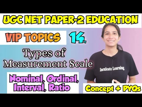 VIP Class-14 Types of Measurement Scales Nominal/Ordinal/Interval/Ratio | Unit-6 Research#ugcnet