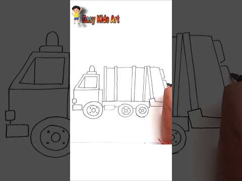 π How to Draw a Garbage Truck #shorts #trending #youtubeshorts