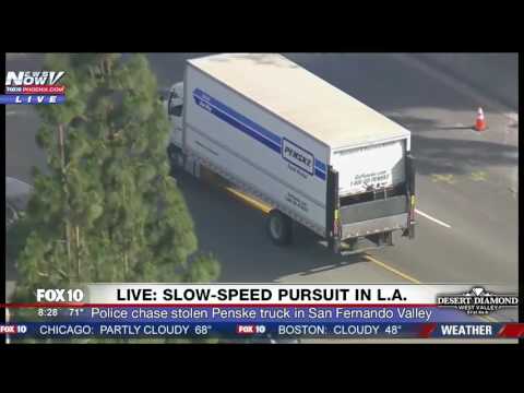 DRAMATIC CHASE ENDING: Police Pursuit STOLEN Penske Semi-Truck in LA/San Fernando Valley (FNN)