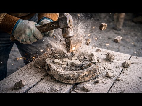 Turning Raw River Stone Into a Stunning Marble Bowl. Stone Carving DIY