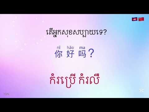 ភាសានិយាយរបស់ជនជាតិចិន | រៀនចិន | learn Chinese #learnchinese #onlinelearning #withysn