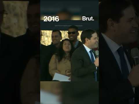 Marco Rubio roasts Trump during a 2016 rally