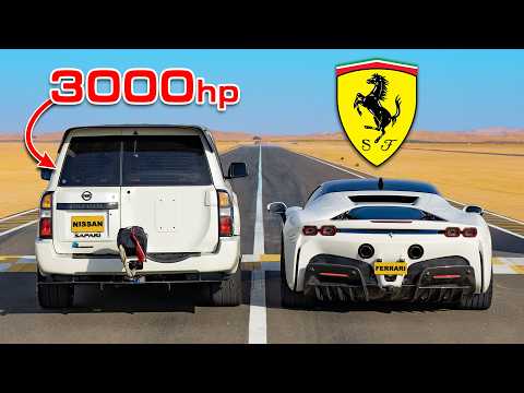 3,000hp SUV vs Ferrari SF90: DRAG RACE