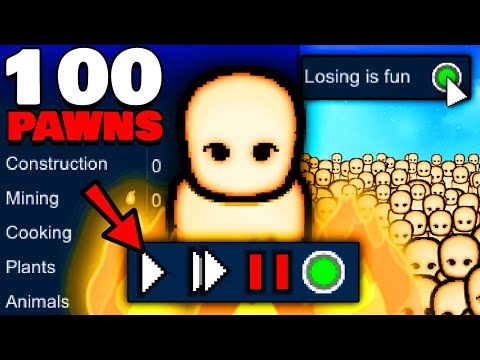 Can I Survive in Rimworld with 100 Pawns? (No Pause)