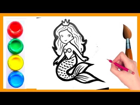 Mermaid Drawing For Beginners । Mermaid painting video । Mermaid video । जलपरी का चित्र । #drawing 