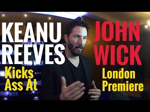 A Hyper KEANU REEVES kicks ass at the John Wick UK Premiere