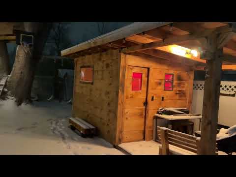 Snowy Sauna Night - How to build a outdoor firewood sauna - 6 month check in