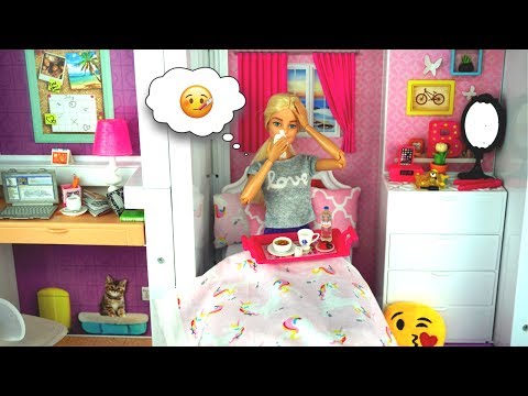 Barbie Sick Day Morning Routine in Dream House - Fun Toys for Kids