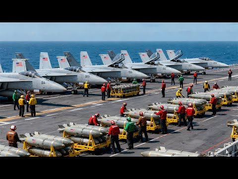 US F-18 Fighter Jets Carrying Hundreds of JDAM Bombs Head Toward the Middle East!